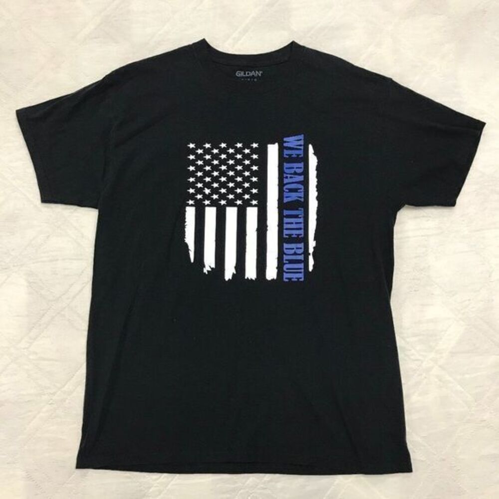 We Back the Blue T shirt black Large‎